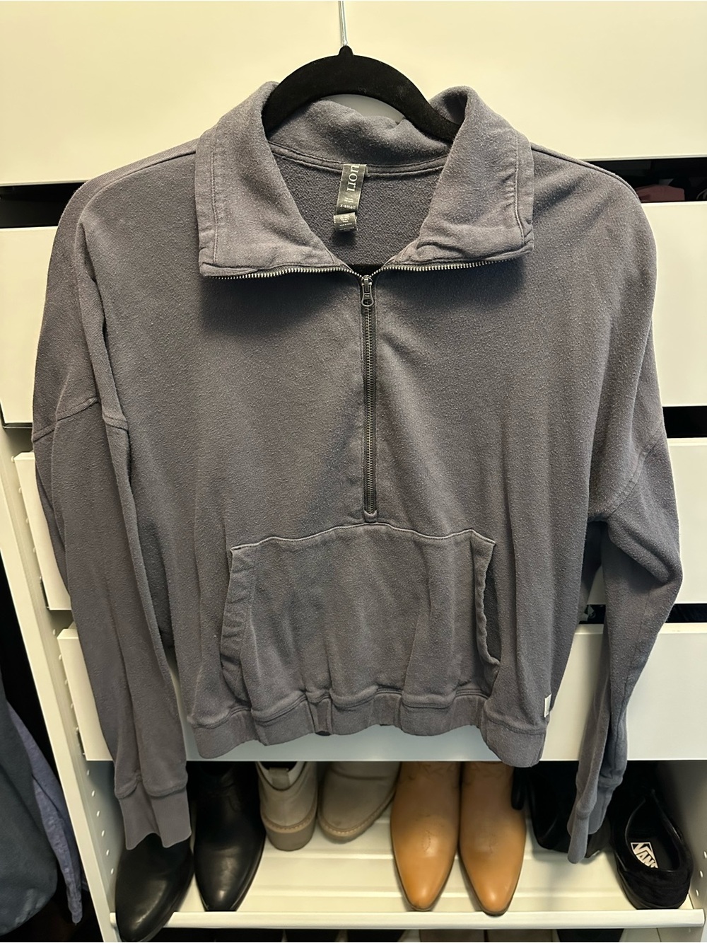 Vuori Quarter-Zip Pullover Sweatshirt in Slate Gray Size XS